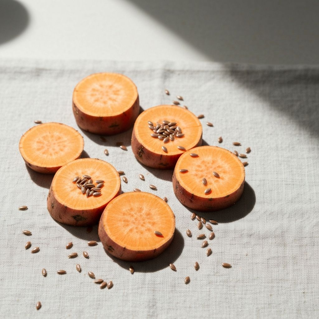 Süßkartoffel und Leinsamen